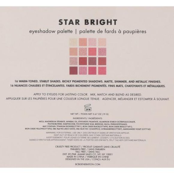 BCBG BCBGeneration 16 Pc Shade Eyeshadow Palette Star to Star Bright NWT/NEW! - Picture 11 of 11